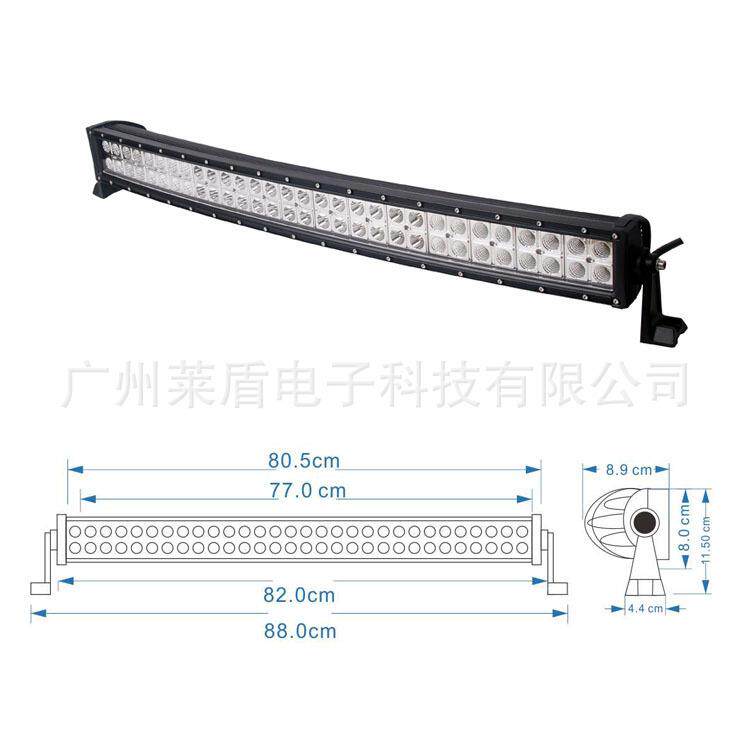 180W 弧形长条灯 led工作弯灯 CREE light bar越野中网车顶灯射灯