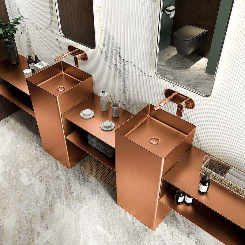 壮钢轻奢玫瑰金洗手台一体落地式艺术盆304不锈钢立柱盆洗脸台盆,模玩/动漫/周边/娃圈三坑/桌游,模型制作工具/辅料耗材,淘宝优惠券,粉丝福利购,淘宝优惠卷