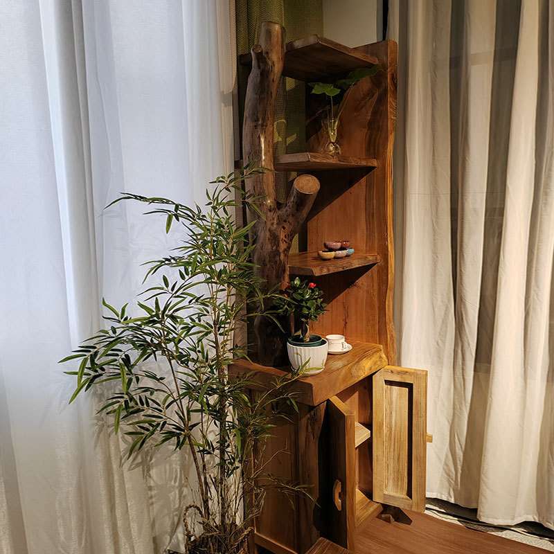 原生态置物架创意酒柜隔厅柜餐厅餐边柜艺术家具田园风格中式榫卯