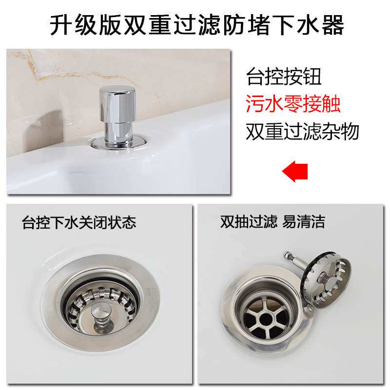 临时成品拖把池拖布池自动下水卫生间小号地拖桶拖地拖把盆加龙头