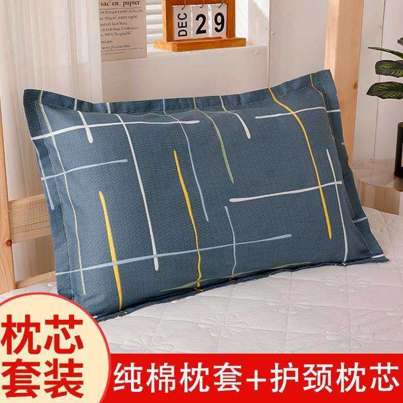 学生宿舍专用枕头单人一只装带枕套可拆洗成人款家用枕芯四季通用