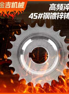 06B28齿双台链轮钢镀锌齿轮链轮加厚非标工业链轮输送链轮 钢齿轮