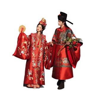 2026新款汉虞葵原创宋制婚服汉服重工刺绣凤冠霞帔古代中式嫁衣大