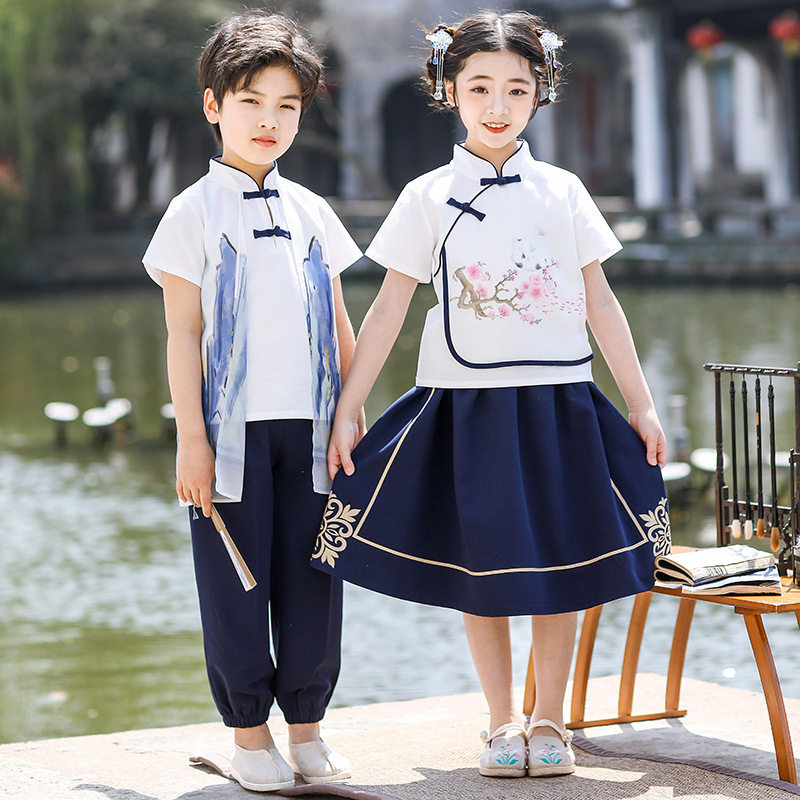 2026新款六一儿童古装演出服男童唐装国学汉服女童夏装古风表,童装/婴儿装/亲子装,汉服,淘宝优惠券,粉丝福利购,淘宝优惠卷