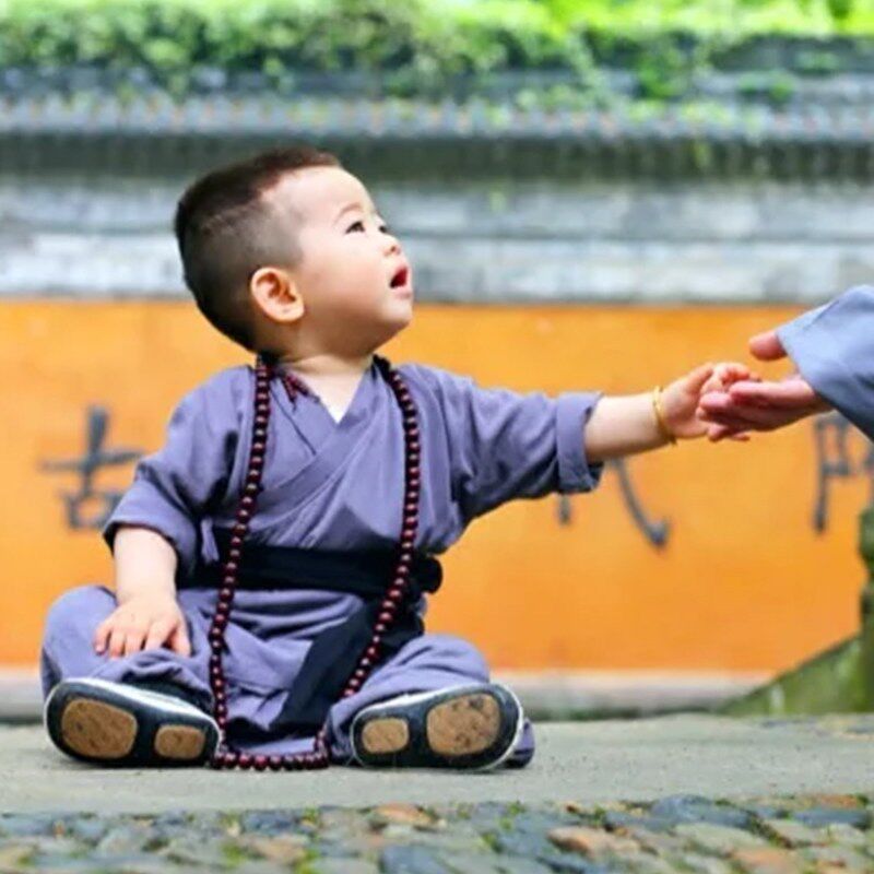 2026新款儿童和尚服宝宝套装小沙弥僧袍少林寺棉麻婴儿男童演出汉