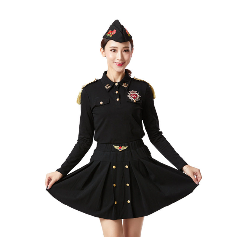 2026新款秋季森林骑士水兵舞服装女纯棉长袖广场舞上衣演出服装高