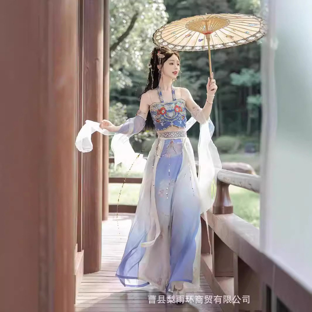 2026新款舞姬飞花令异域风抹胸汉服敦煌花瓣大袖外披重工刺绣舞蹈
