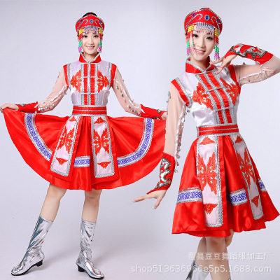 2026新款少数民族蒙古舞台演出服装内蒙古大草原表演服装长裙高品