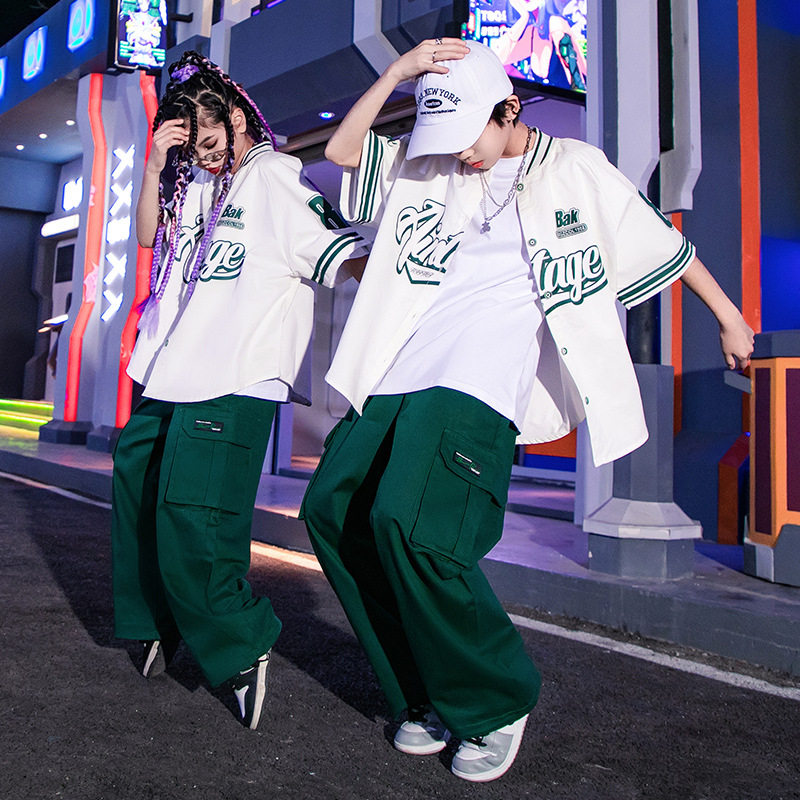 2026新款街舞儿童潮服套装hiphop男童嘻哈棒球服外套炸街爵