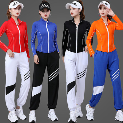 2026新款广场舞蹈服春修身外套收口裤运动健身服跳舞团体操舞服女