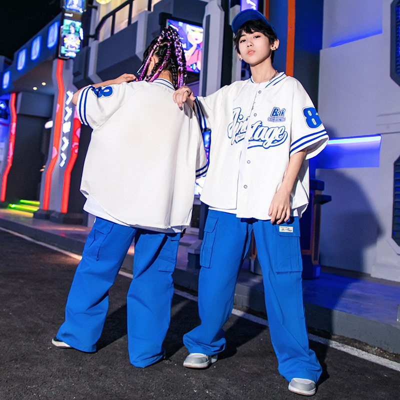 2026新款街舞儿童潮服棒球服外套夏套装hiphop男童嘻哈炸街