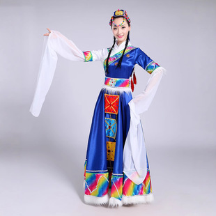 2026新款藏族舞蹈演出服少数民族服装女藏服水袖成人蒙古族表