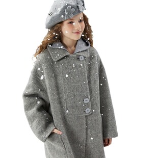 2025新款女童秋冬高端品质双面羊绒大衣儿童洋气加厚羊毛呢中