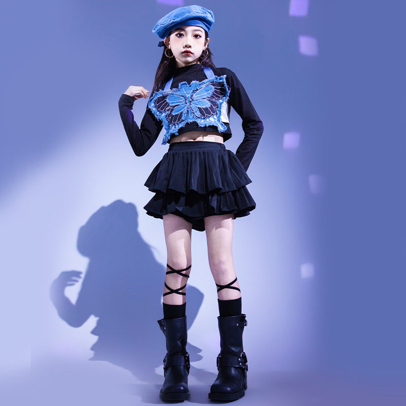 2026新款女童潮流街舞酷帅网红炸街爵士舞服装裤裙街舞多巴胺啦啦