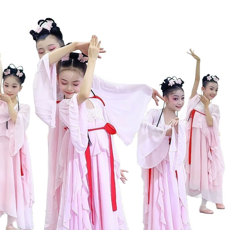 2026新款花满庭舞蹈服中国舞汉服连衣裙儿童古典舞飘逸演出服,童装/婴儿装/亲子装,汉服,淘宝优惠券,粉丝福利购,淘宝优惠卷