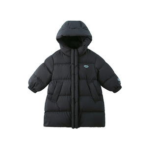 2025新款阿米拉童装冬季男女童三防面料白鹅绒保暖连帽长款羽