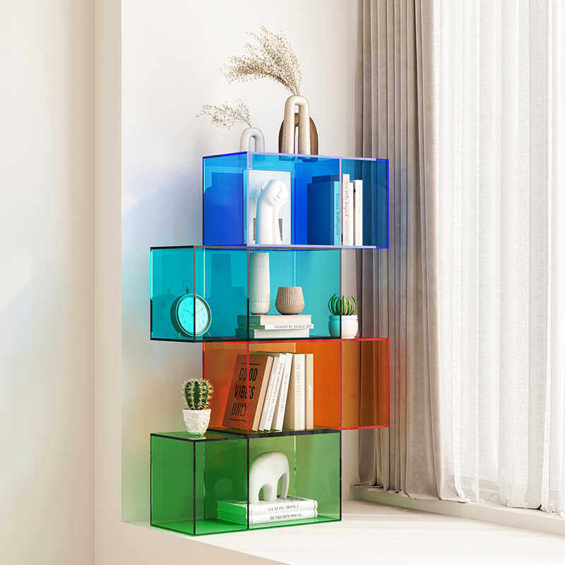 多巴胺风彩色亚克力收纳柜现代简约透明储物柜家用陈列柜书柜,住宅家具,家用陈列柜,淘宝优惠券,粉丝福利购,淘宝优惠卷
