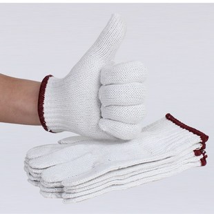 750g 800g手套劳保耐磨棉纱线白线加厚工地干活尼龙劳动修车通用