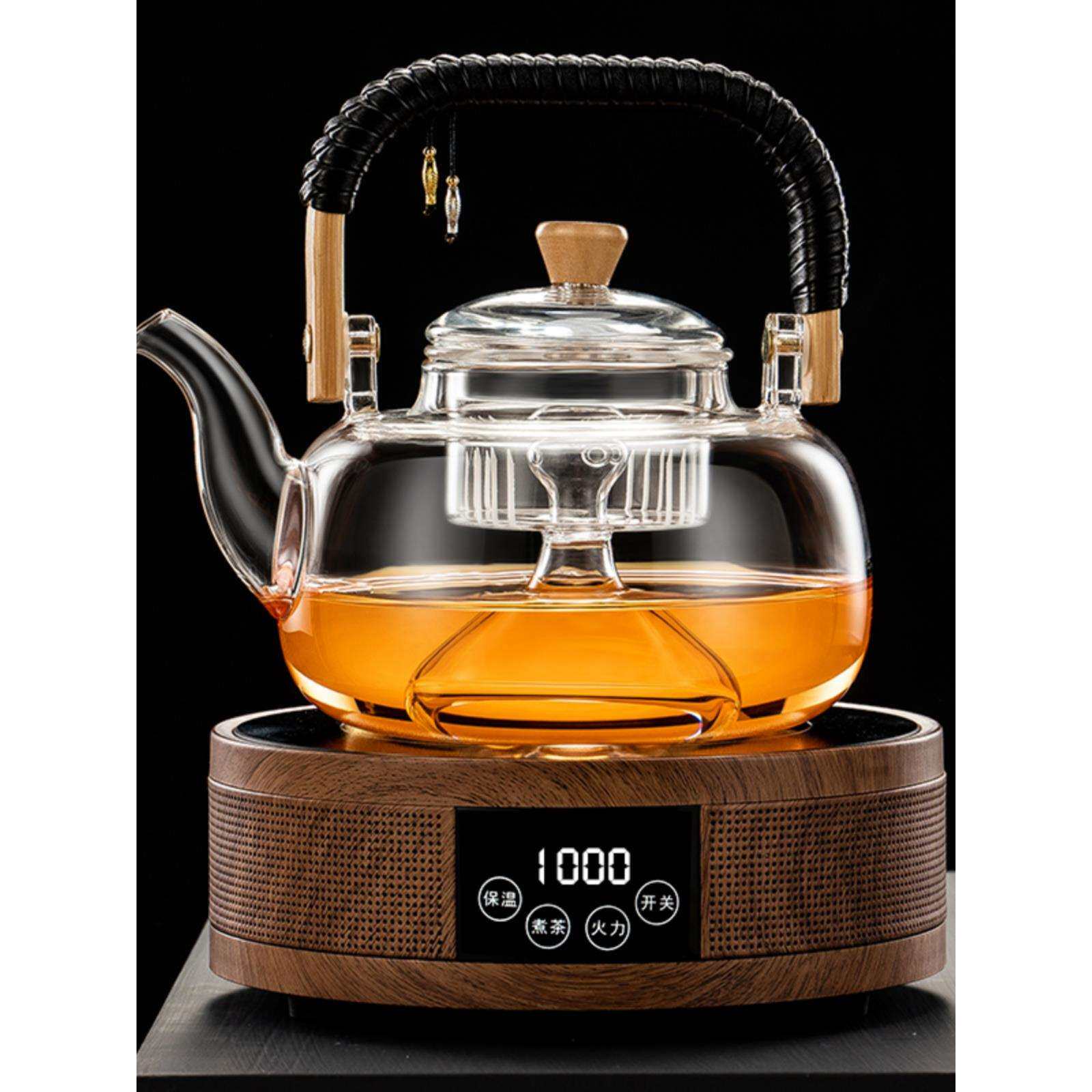蒸煮茶壶电陶炉加热玻璃烧水壶家用茶具全自动小型新款煮茶器套装