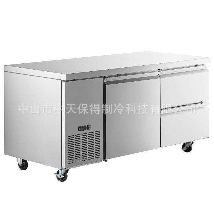 欧款两抽屉风冷工作台冷冻冰柜酒店厨房低温操作台工程不锈钢冰箱
