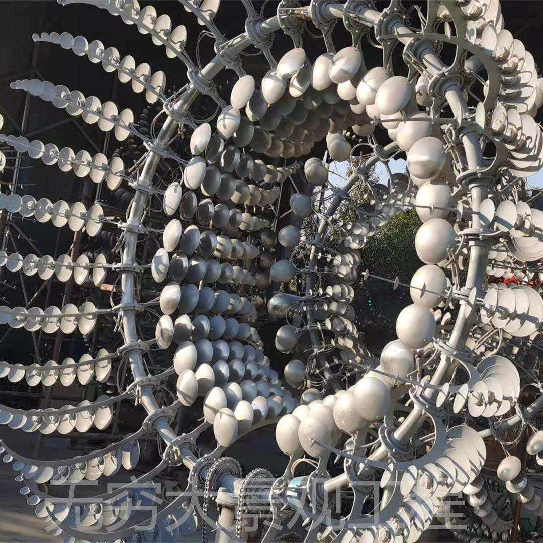 无穷大不锈钢花雕塑商场钢结构制作户外大型美陈互动景观道具