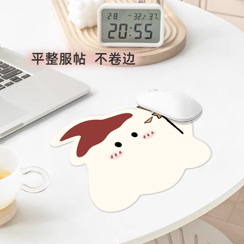 汇翔呆萌云朵鼠桌垫女生皮革小号工标桌垫位面电脑异形滑鼠垫