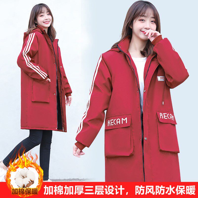 加棉加厚厨衣女新款秋冬保暖时尚罩衣袖房围裙长罩工作服大褂护衣