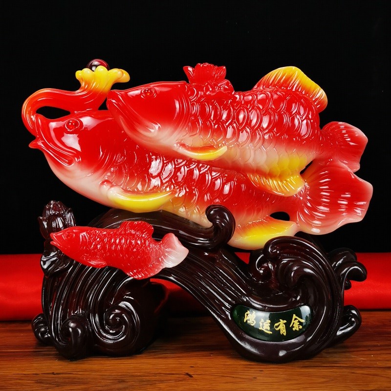 年年有余招财鱼摆件白菜工艺品客厅电视酒柜玄关店铺开业礼品