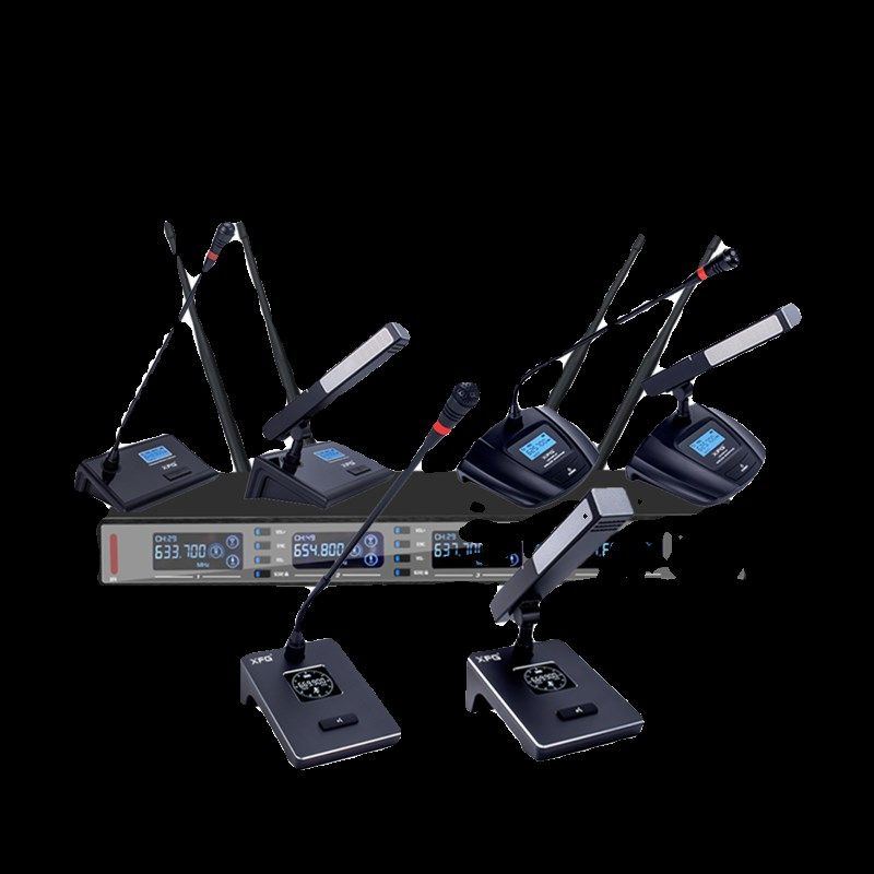 专业无线会议话筒麦克风咪座一拖四一拖二长鹅颈方管手持领夹头戴