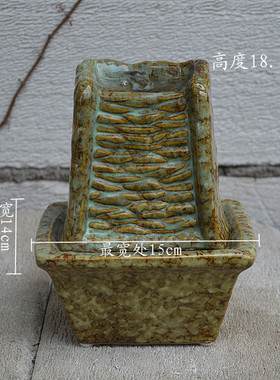 陶瓷布艺品摆设家式小瀑工喷泉流水加湿器欧居桌面客厅装饰小摆件