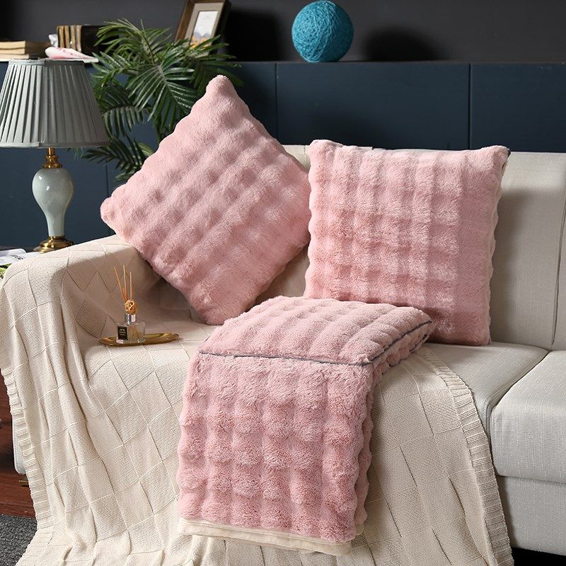 抱枕被两用2023新款加厚兔毛绒毯子办公室盖毯午睡车载折叠毯抱枕,居家布艺,抱枕被,淘宝优惠券,粉丝福利购,淘宝优惠卷