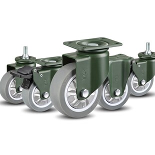卓烨中型工业万向轮3寸4寸5寸手推车防滑承重轮子TPR橡胶轮带刹车