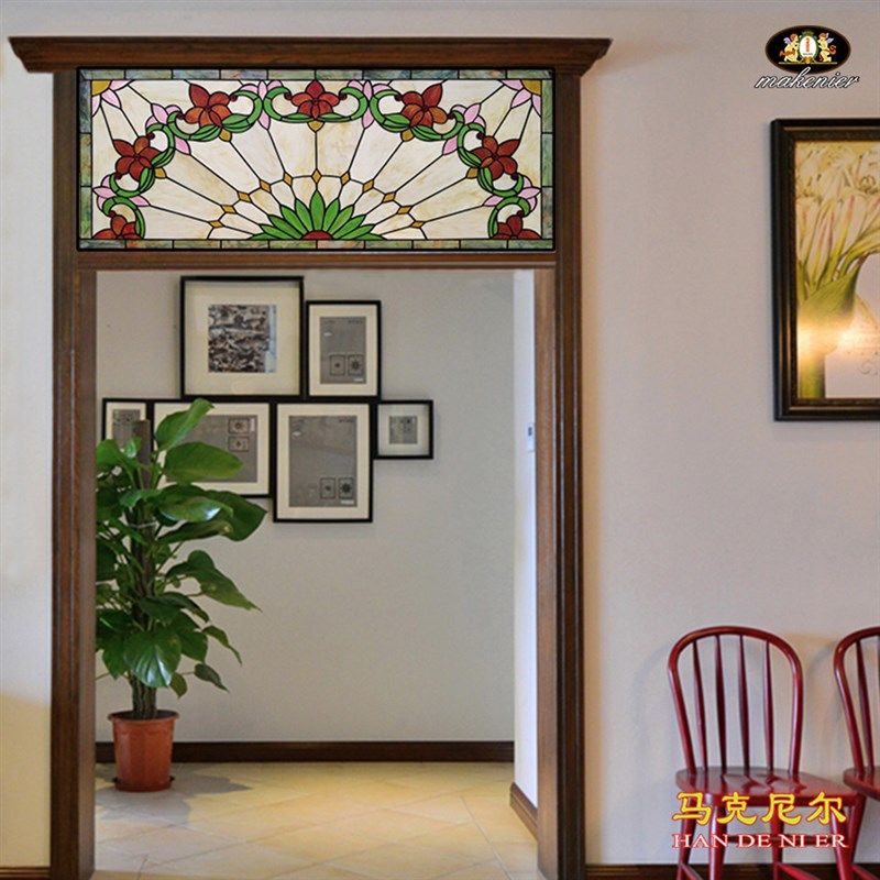 定制门窗头横幅彩色复古镶嵌蒂凡尼教堂欧式装饰透光彩色艺术玻璃,基础建材,艺术玻璃,淘宝优惠券,粉丝福利购,淘宝优惠卷
