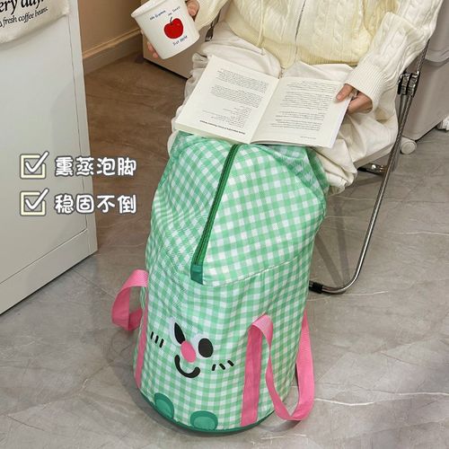 可爱泡脚桶过小腿泡脚袋过膝免加热恒温高深桶可折叠便携式足浴盆