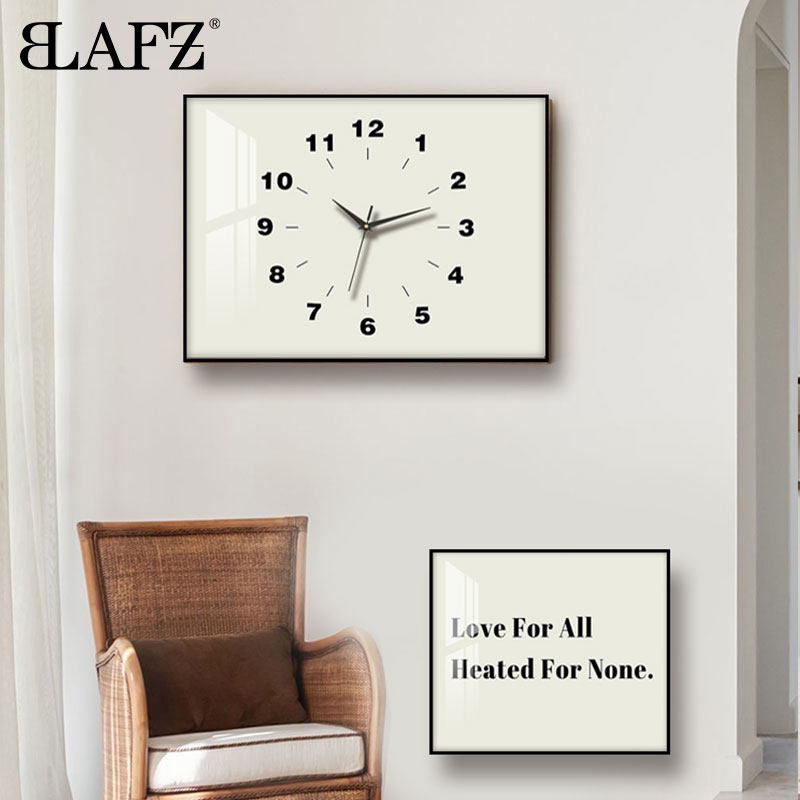 现代简约电表箱装饰画带钟表极简挂钟电闸遮挡挂画配电箱时钟壁画