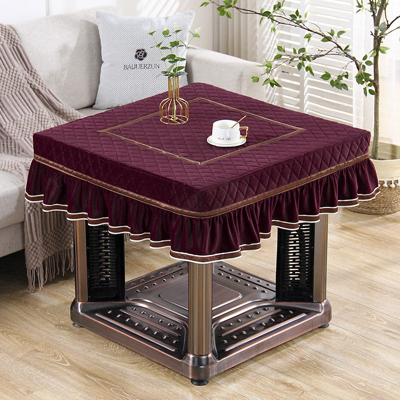 新款烤火桌子套罩电炉罩正方形麻将机桌布冬季茶几罩套加厚防尘布,居家布艺,烤火罩,淘宝优惠券,粉丝福利购,淘宝优惠卷