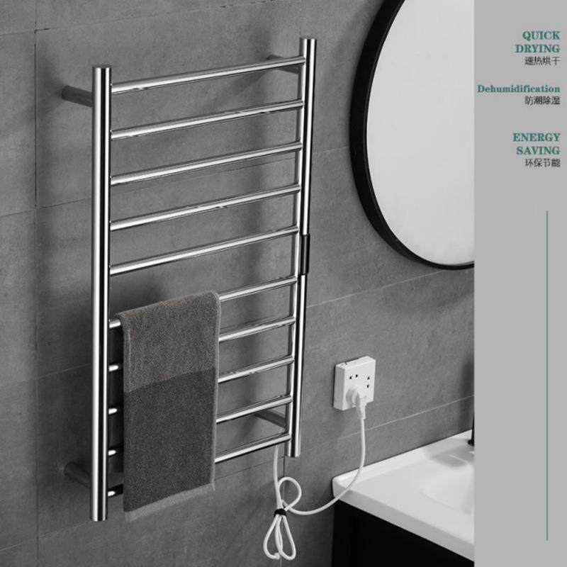 电热毛巾架恒温卫生间烘干浴巾架衣服毛巾杆304不锈钢