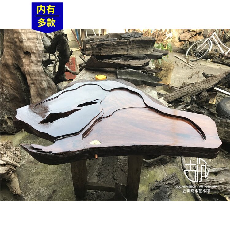 乌木铁力实木茶盘功夫茶盘茶海阴沉木茶盘茶台单层平板茶托盘排水