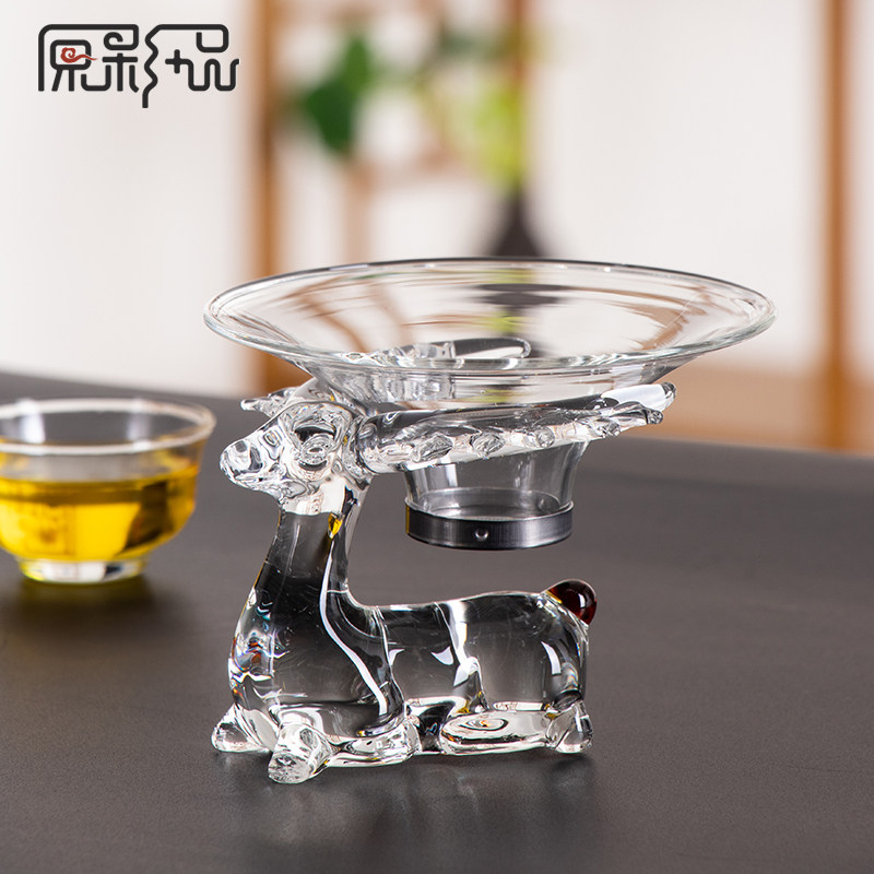祥鹿玻璃茶漏创意茶滤茶宠滤茶器泡茶器茶隔茶具配件过滤网