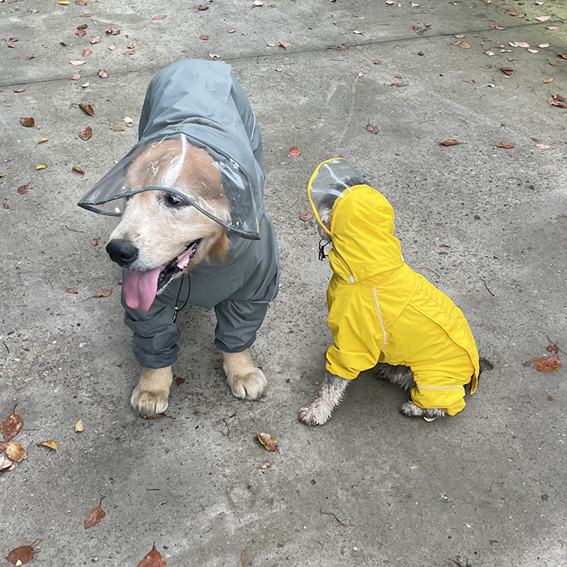 【狗爸自制】夏季轻薄小型狗狗雨衣拉链四脚全包防水泰迪雪纳瑞