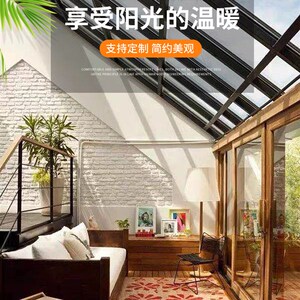 武汉新款钢化玻璃铁艺结构欧阳露台式光房铝合金雨棚私人订制量