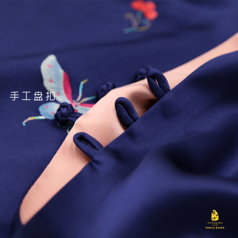 送都特产蜀绣盘扣披肩手工刺绣桑蚕丝国老外送妈妈中成风外事礼品