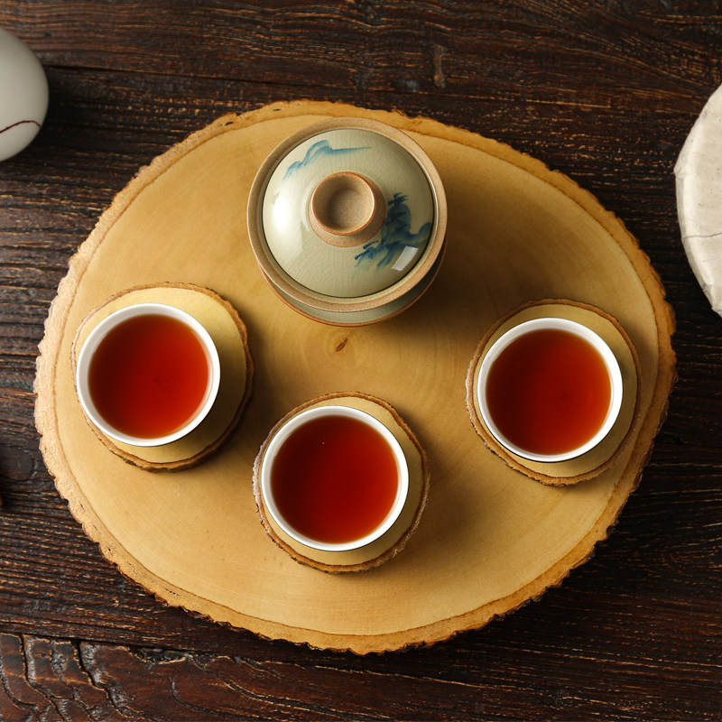 泰国实木茶壶杯垫圆形餐具大号隔热垫子复古盘子碗垫茶托防烫锅垫