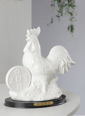 陶瓷十二生肖白色鼠牛马羊猴鸡狗猪办公客厅玄关酒柜装饰工艺摆件