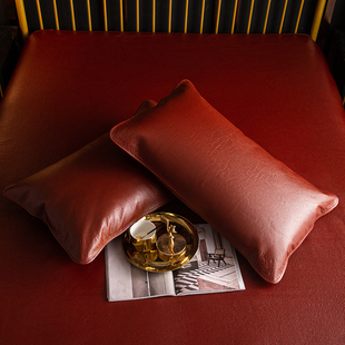 (整张无拼接)无涂层水牛皮枕套 真牛皮制作 枕席头层牛皮 夏季