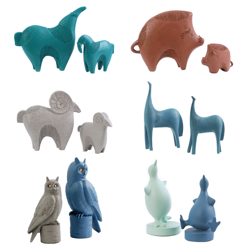 卡通抽象动物猫头鹰企鹅马摆件家居儿童房客厅酒柜羊猪青蛙装饰品,家居饰品,装饰摆件,淘宝优惠券,粉丝福利购,淘宝优惠卷