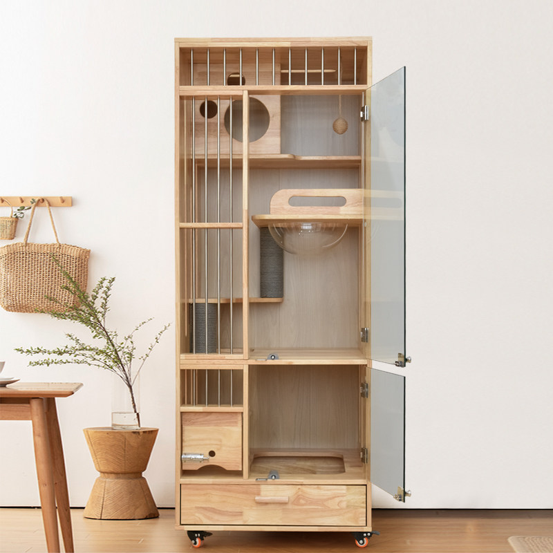 不占地实木猫笼带厕所通风杀菌气氛灯猫别墅家用小户型猫柜猫窝屋,宠物/宠物食品及用品,猫笼子/猫别墅,淘宝优惠券,粉丝福利购,淘宝优惠卷