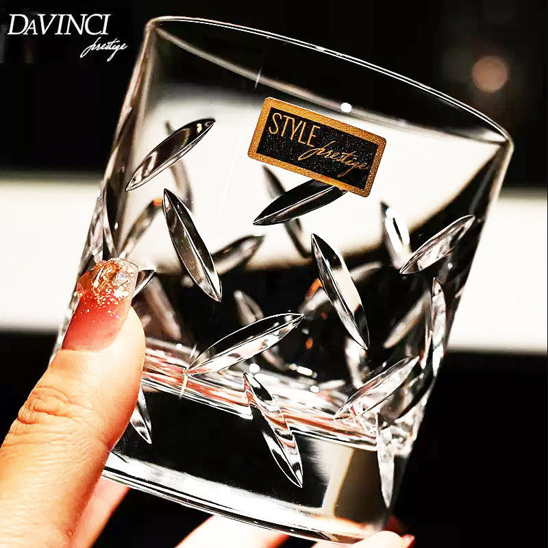 意大利进口手工轻奢水晶玻璃威士忌洋酒杯饮料果汁杯茶水杯子套装