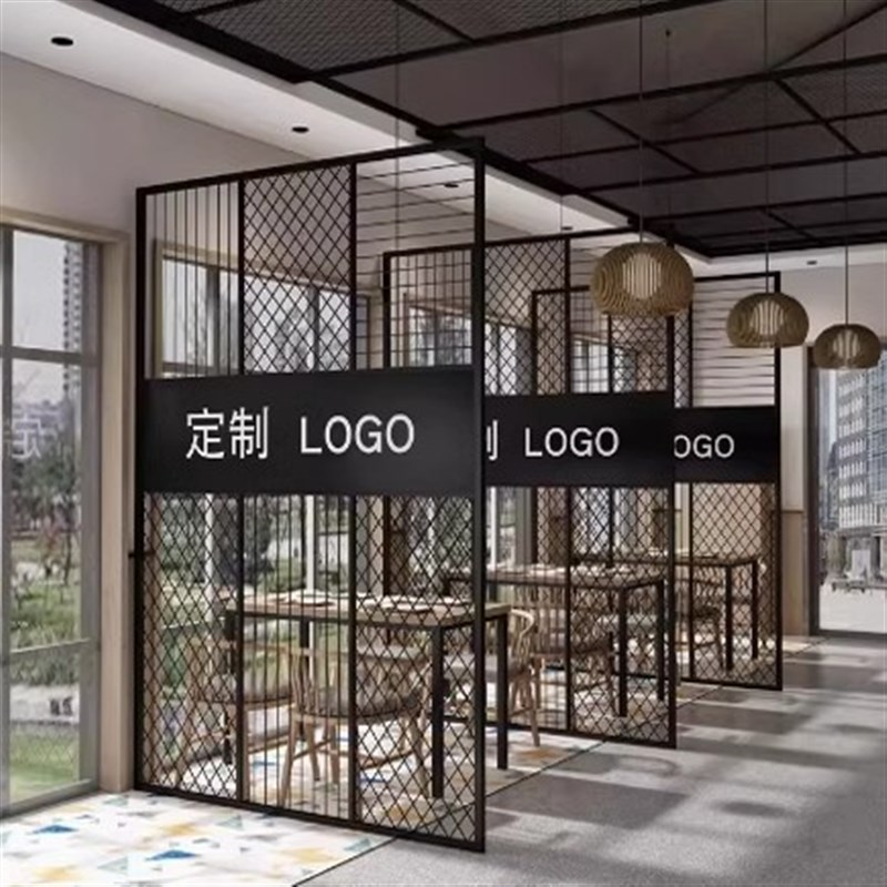 定做铁艺屏栅隔断商用酒吧烧烤店餐厅围挡格风物用玄关置家架装饰