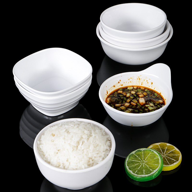 密胺餐具小碗商用白色饭店米饭汤碗仿瓷饭碗火锅店蘸料调料小料碗